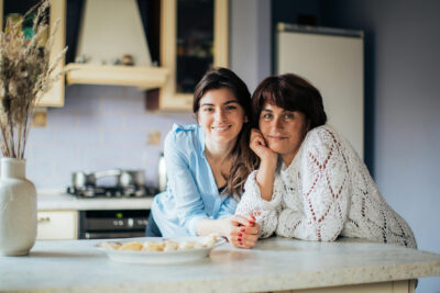 mother and daughter in the kitchen